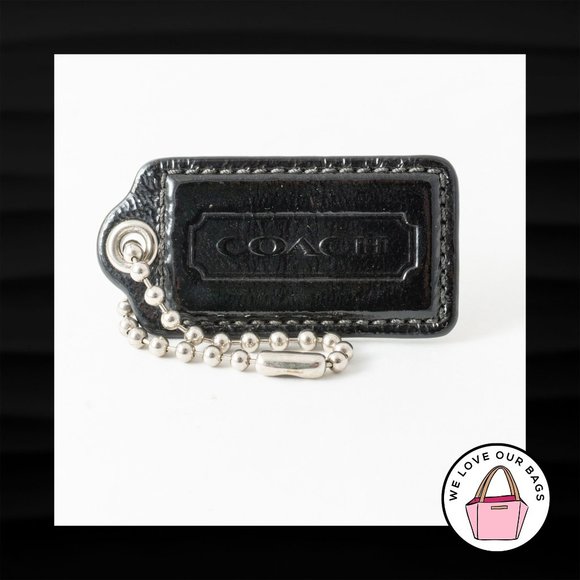 Coach Accessories - 3" Large COACH BLACK LEATHER KEY FOB BAG CHARM KEYCHAIN HANGTAG TAG